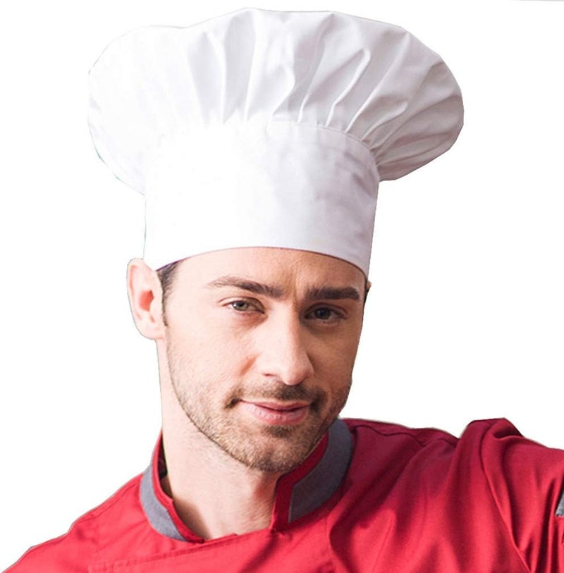 Hyzrz Chef Hat Adult Adjustable Elastic Baker Kitchen Cooking Chef Cap - Image 3